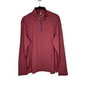 NWT Marine Layer Womens Sport Quarter Zip Solid Pullover Small Tawny Port Maroon